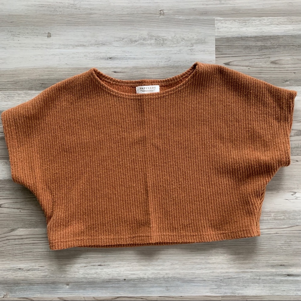 The cutest burnt orange cropped sweater